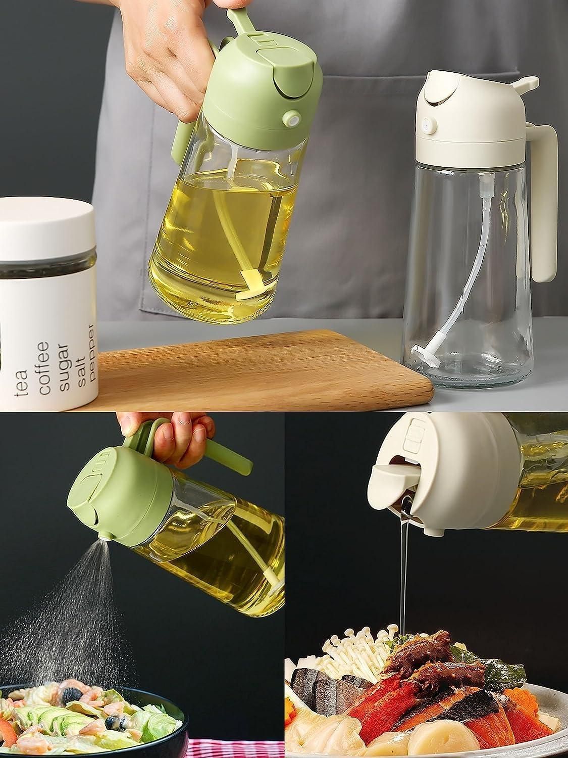 The Smart 2-in-1 Oil Dispenser: Spray or Pour with No Mess!