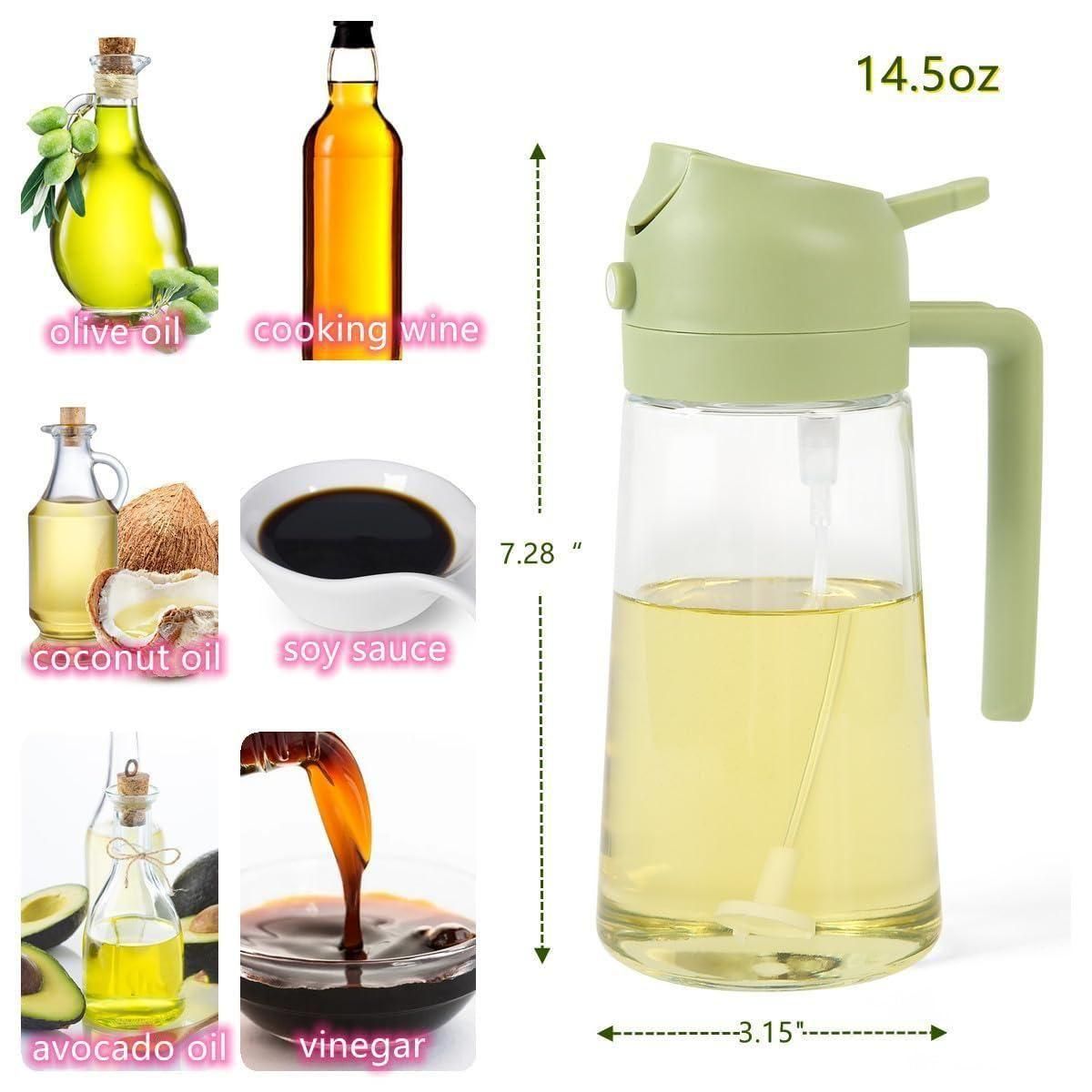 The Smart 2-in-1 Oil Dispenser: Spray or Pour with No Mess!