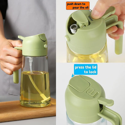 The Smart 2-in-1 Oil Dispenser: Spray or Pour with No Mess!