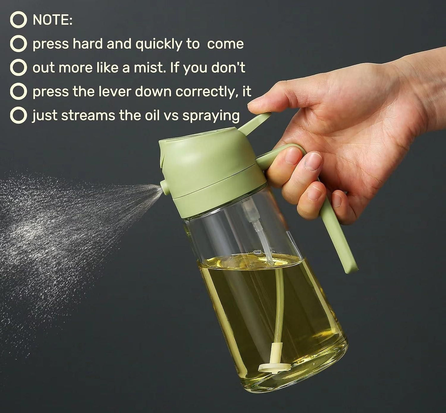 The Smart 2-in-1 Oil Dispenser: Spray or Pour with No Mess!